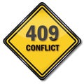 Computer sign 409 conflict Royalty Free Stock Photo