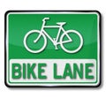 Green traffic sign bike lane