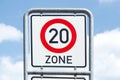 Verkehrsschild Tempo 20-Zone, ZulÃÆÃÂ¤ssige hÃÆÃÂ¶chstgeschwindigkeit