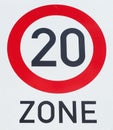 Verkehrsschild Tempo 20-Zone, ZulÃÆÃÂ¤ssige hÃÆÃÂ¶chstgeschwindigkeit