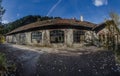 verlassene fabrik aus stein panorama Royalty Free Stock Photo