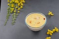 Vermecelli Payasam or Kheer with glden shower flower Royalty Free Stock Photo