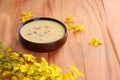 Vermecelli Payasam or Kheer with glden shower flower Royalty Free Stock Photo