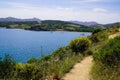 Vermeille coast in south mediterranean sea beach Pyrenees Orientales in Languedoc-Roussillon France Royalty Free Stock Photo