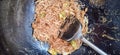 Vermicelli that has been fried in a pan and ready to serve