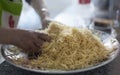 Vermicelli home made arabic or asian food elaboration Royalty Free Stock Photo