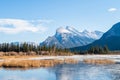 Vermilion Lakes in Banff national park Royalty Free Stock Photo