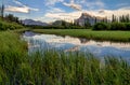 Vermilion Lakes Marshland With Mountain Reflection