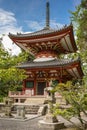 The vermilion pagoda at Chion-in Buddhist Temple.