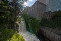 Vermillion Falls, an urban waterfall next to an old factory located in Hastings, Minnesota Royalty Free Stock Photo