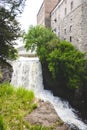 Vermillion Falls, an urban waterfall next to an old factory located in Hastings, Minnesota Royalty Free Stock Photo