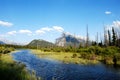 Vermillion Lakes and Mount Rundle in spring,Canadian Rockies,Canada Royalty Free Stock Photo