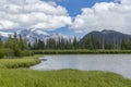 Vermillion Lakes and Rocky Mountains - Banff National Park, Canada Royalty Free Stock Photo