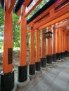 Vermillion torii gates at Fushimi Inari temple in Kyoto, Japan Royalty Free Stock Photo