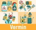 Vermin concept banner, cartoon style