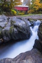 Vermont covered bridge in fall