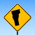 Vermont map on road sign. Royalty Free Stock Photo