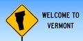 Vermont map on road sign. Royalty Free Stock Photo