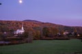 NIght view of mountain town in Vermont duric the autumn colour season Royalty Free Stock Photo