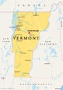 Vermont, VT, political map, The Green Mountain State