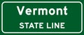 Vermont state line road sign