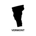 Vermont state map silhouette icon.