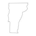 Vermont, state of USA - solid black outline map of country area. Simple flat vector illustration