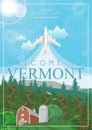 Vermont vector american poster. USA travel illustration. United States of America card