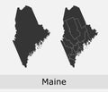 Vermont counties vector map