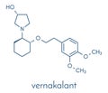Vernakalant atrial fibrillation drug molecule. Skeletal formula.