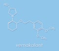 Vernakalant atrial fibrillation drug molecule. Skeletal formula.