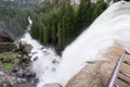 Vernal Falls and the valley below on a misty morning, Yosemite National Park, California Royalty Free Stock Photo