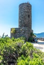 Vernazza, Cinque Terre, Italy - 27 June 2018: the al castello Doria progetto Luguria Heritage Monument, Cinque Terre, Italy