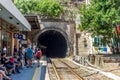 Vernazza, Cinque Terre, Italy - 27 June 2018: The railway station at Vernazza, Cinque Terre, Italy Royalty Free Stock Photo