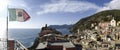 Vernazza, Italian flag