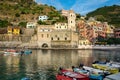 View of the harbor in Vernazza in the Cinque Terre