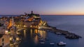 Vernazza between sunset and blue hour, Cinque Terre, Liguria, Italy Royalty Free Stock Photo