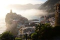 Misty view of Vernazza. Cinque Terre National Park. Liguria. Italy