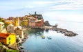 Vernazza Village, Cinque Terre Coast of Italy. Royalty Free Stock Photo