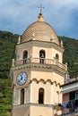 Bell tower of Vernazza village - Cinque Terre Liguria Italy Royalty Free Stock Photo