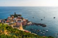 Vernazza village, Italy, with its colorful houses and Ligurian Sea coast. Royalty Free Stock Photo