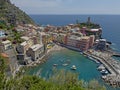 Vernazza Village and Marina of the Cinque Terre Region in Italy Royalty Free Stock Photo