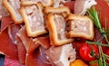 Verneuil sur Seine; France - may 6 2020 : close up of an assortment of cold meats