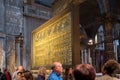 Vernice - October 05: tourists visit the famous Pala Doro in the Basilica die San Marco on October 05, 2017 in Venice Royalty Free Stock Photo