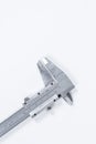 Vernier calipe or caliper. Precision measuring tools from silver steel.on a white background