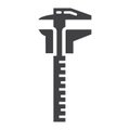 Vernier caliper glyph icon, build and repair Royalty Free Stock Photo
