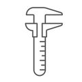 Vernier caliper glyph icon, tool and instrument Royalty Free Stock Photo