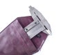 Vernier caliper large for measuring different quantities on a white background, isolate