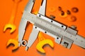 Vernier caliper measuring Royalty Free Stock Photo