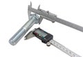 Vernier calipers and screw-bolt Royalty Free Stock Photo